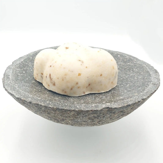 River stone coaster / soap dish, oval-shaped